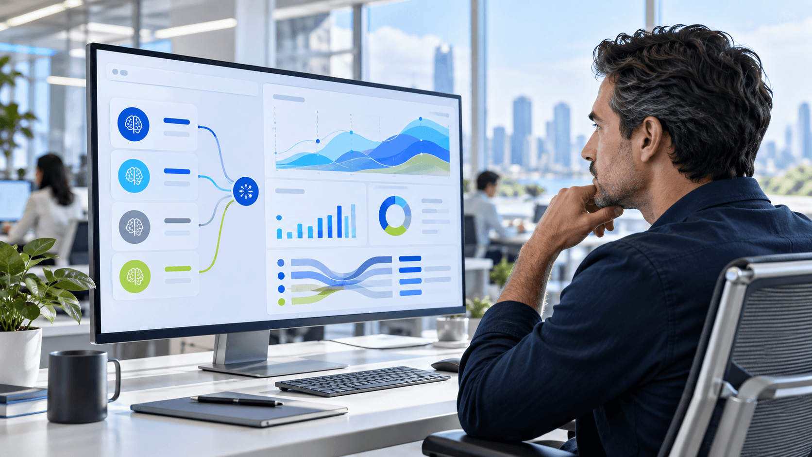 AI FinOps dashboard compares model tiers and inference cost per task across enterprise AI workflows.